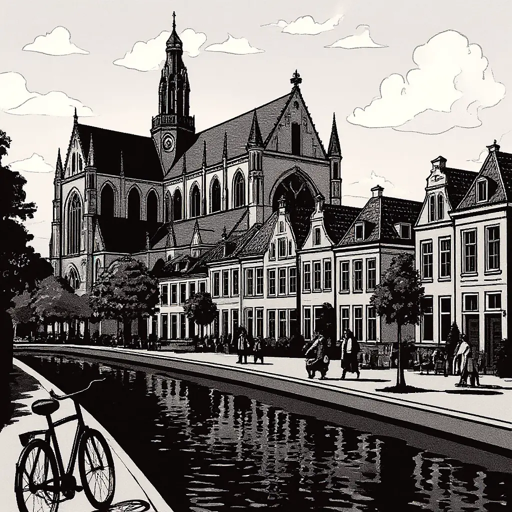 De Grote Kerk op de Grote Markt in Haarlem, iconisch monument